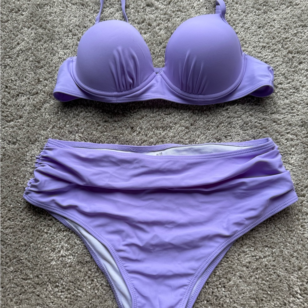 SHEIN Purple Bikini Set Modern Classic Swimwear
